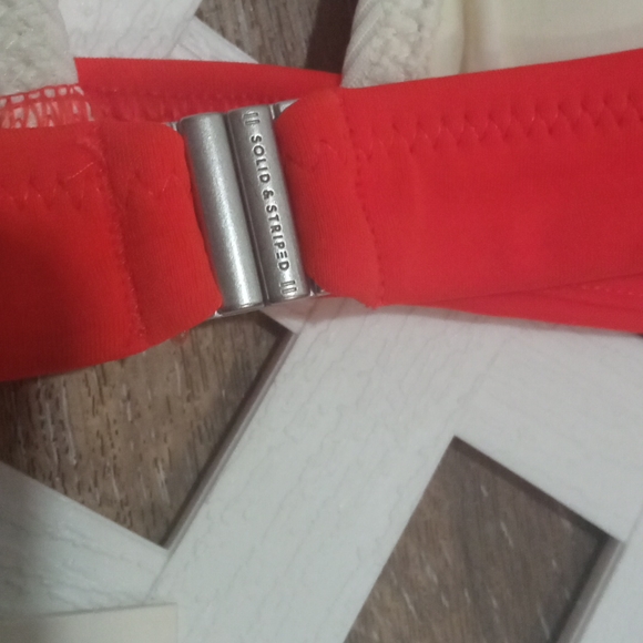 Solid & Striped White & Orange Bikini Top - Picture 4 of 4